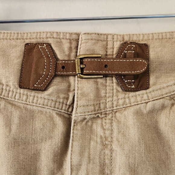 LAUREN RALPH LAUREN | 100% cotton skirt midi beige neutral sz 6 - Picture 4 of 5